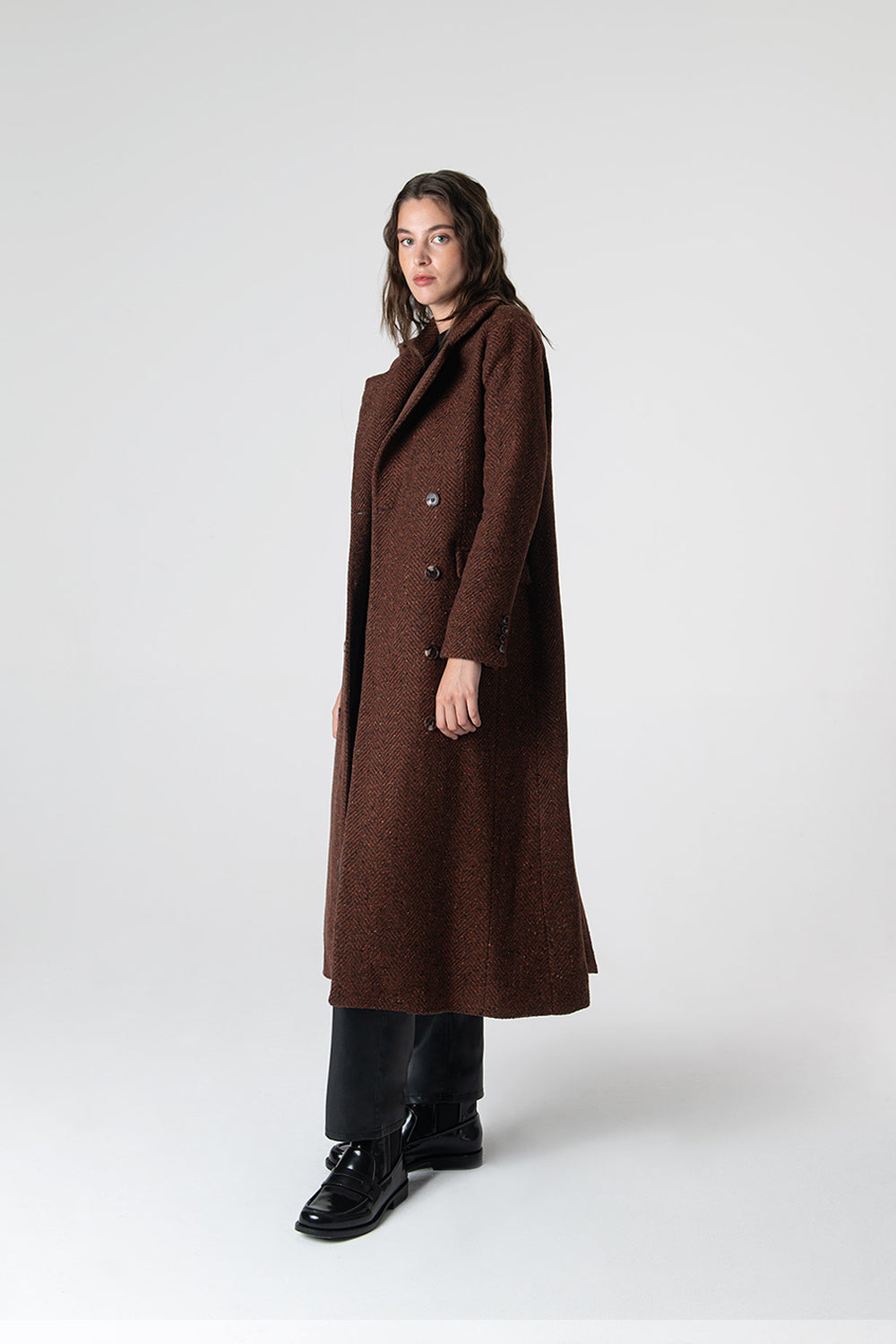 Peploum-Adele Herringbone Coat-Kaban-1-fleurdirect.live