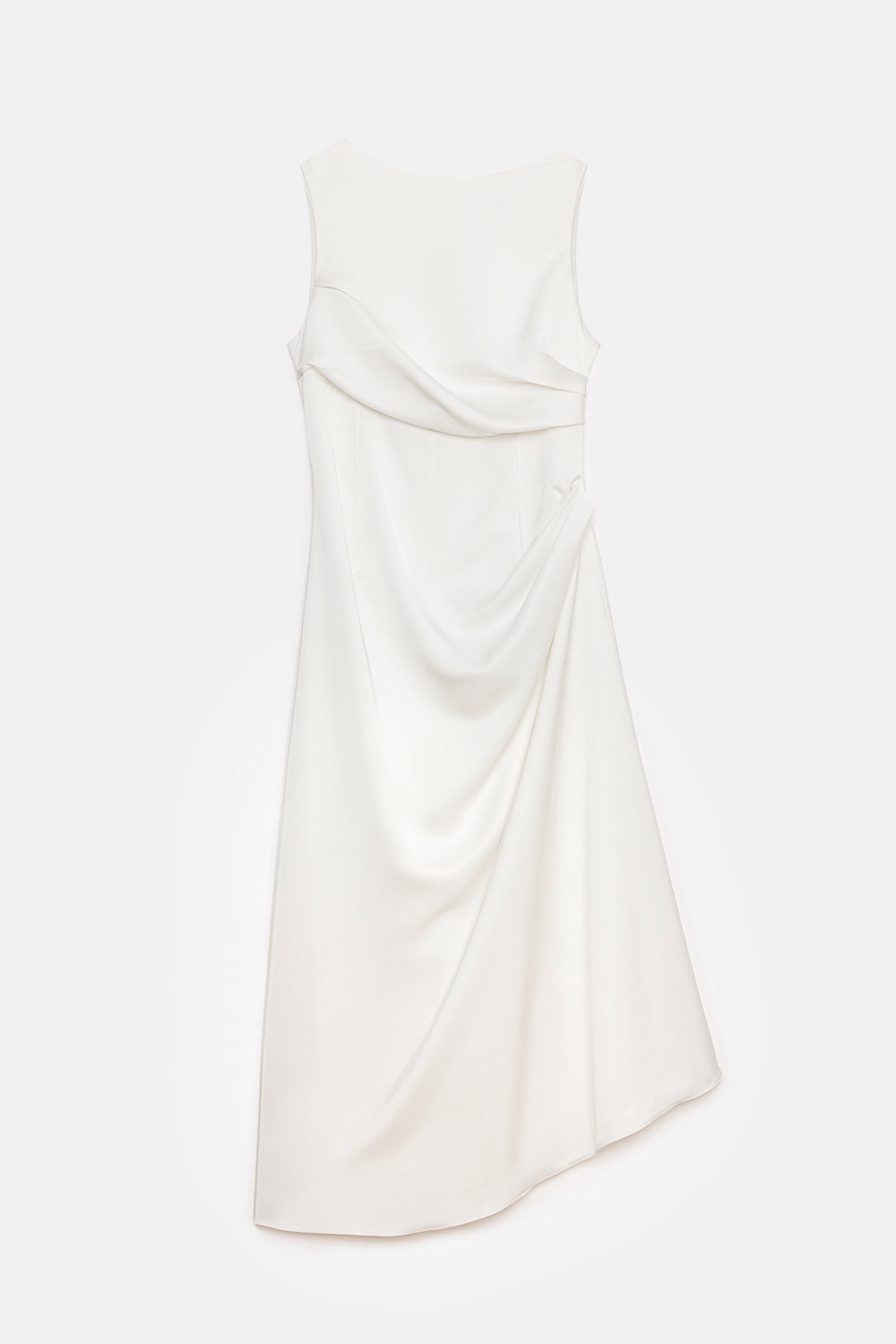 Peploum-Amor Draped Sateen Dress-Elbise-6-fleurdirect.live