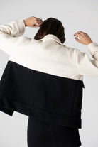 Peploum-Anne Bouny Contrast Weaving Jacket-Ceket-3-fleurdirect.live