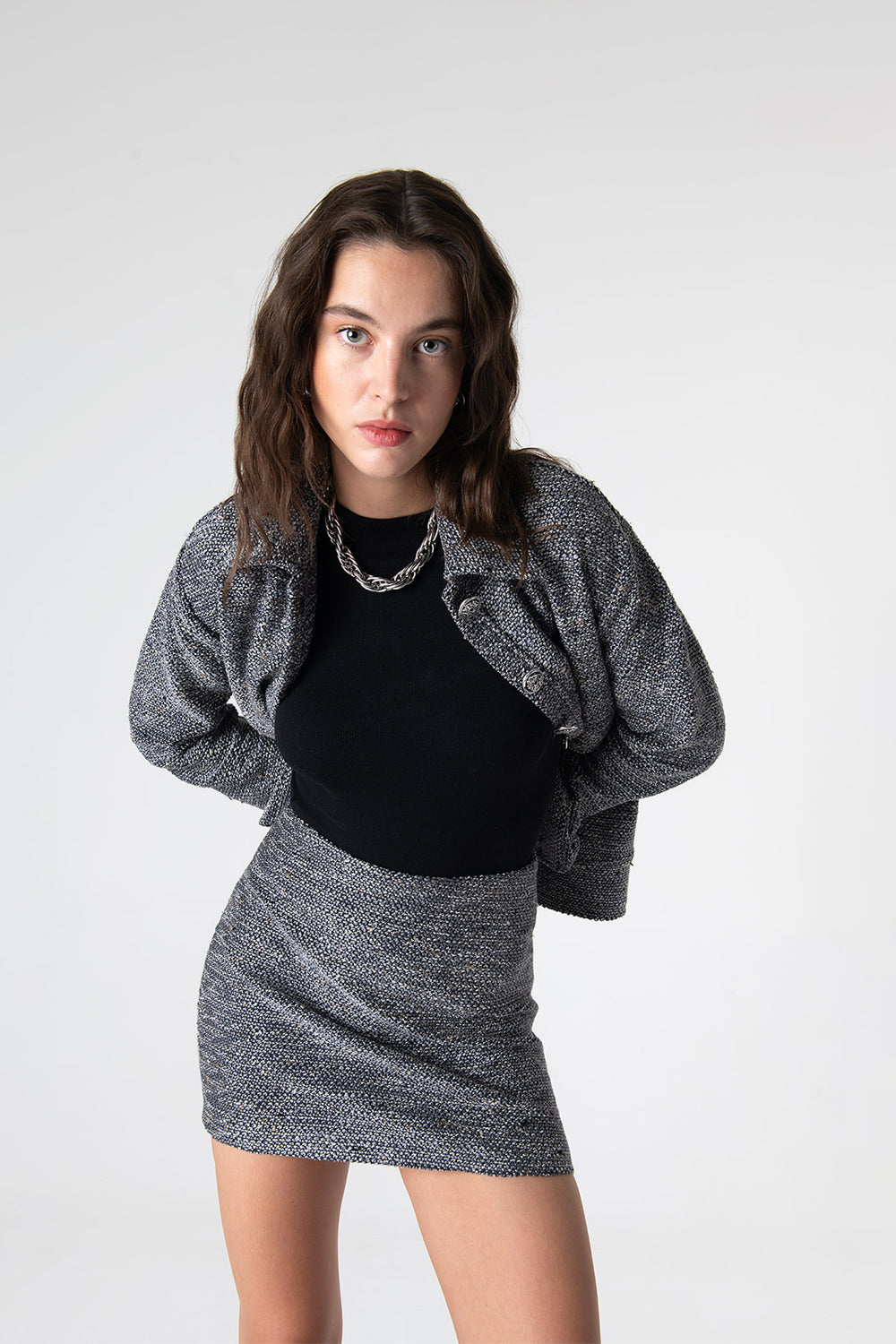 Peploum-Carleen Textured Weaving Skirt-Etek-1-fleurdirect.live
