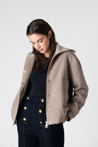 Peploum-Grace Knit Collar Short Coat-Kaban-1-fleurdirect.live