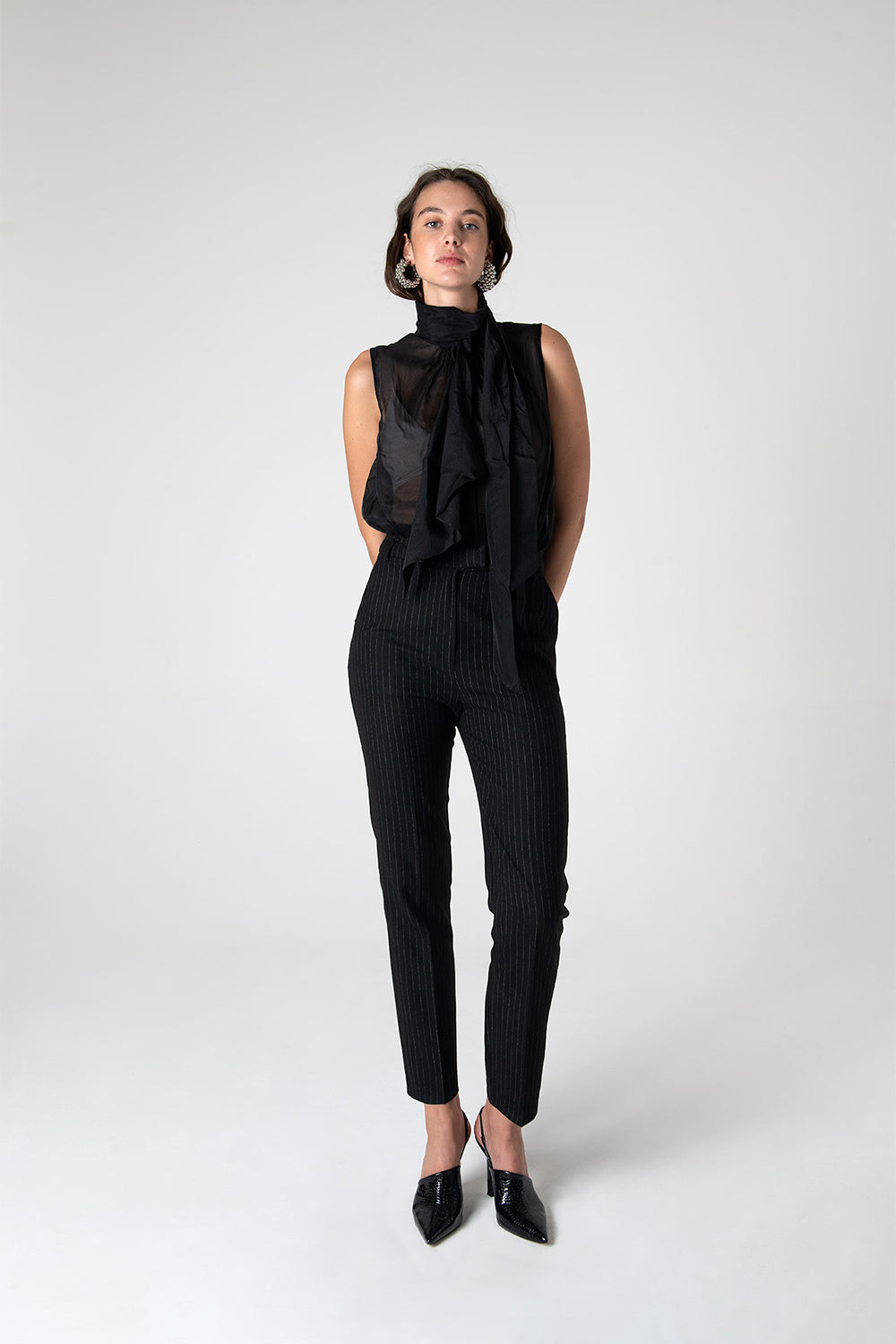 Peploum-Mary Lacy Slim Fit Trousers-Pantolon-1-fleurdirect.live