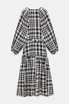 Peploum-Mie Dress In Checkered Pattern-Elbise-2-fleurdirect.live