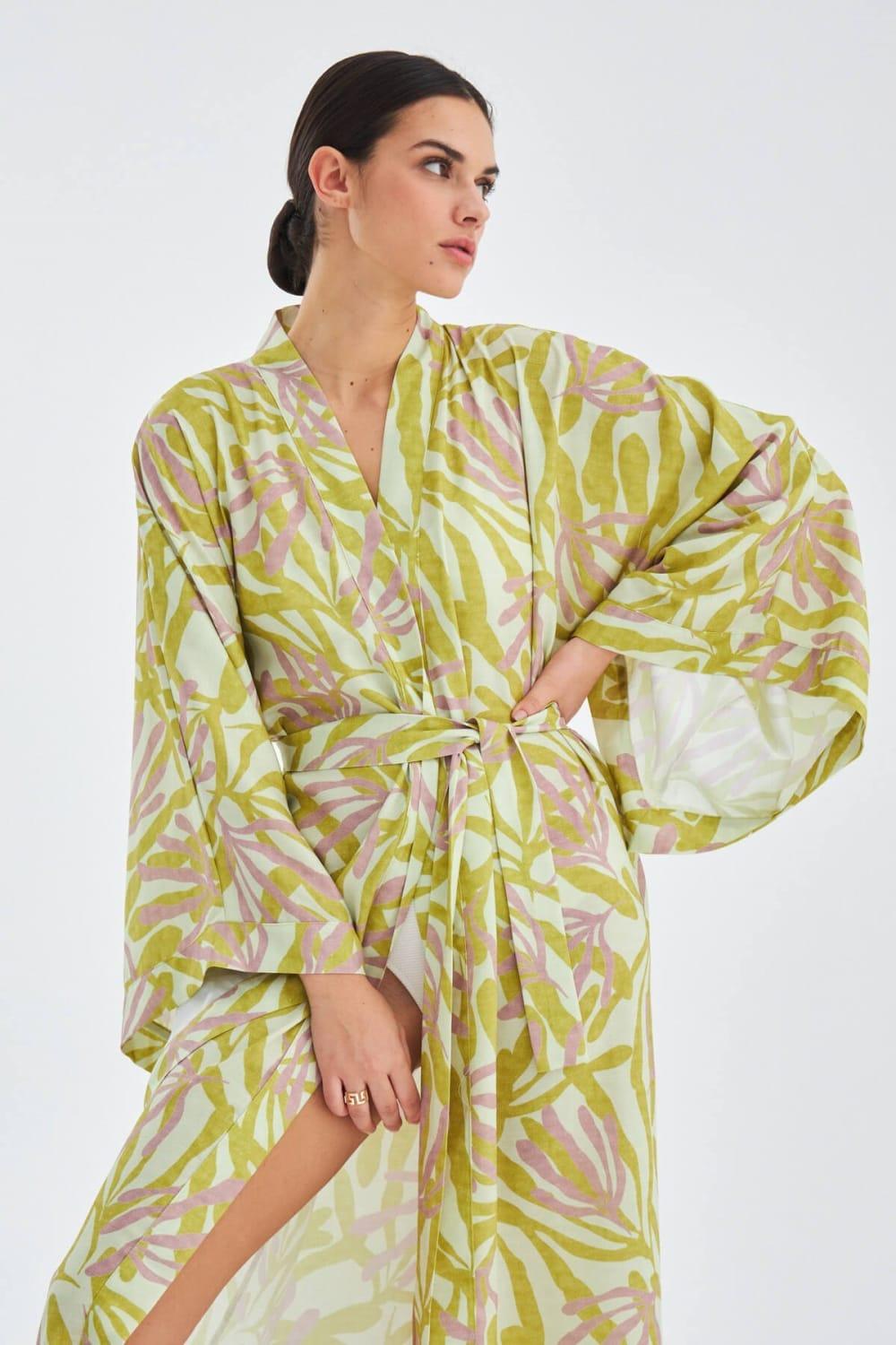 Peraluna-Akira Desenli 120 Cm Mat Dokulu Yazlık Kadın Kimono-Kimono-3-fleurdirect.live