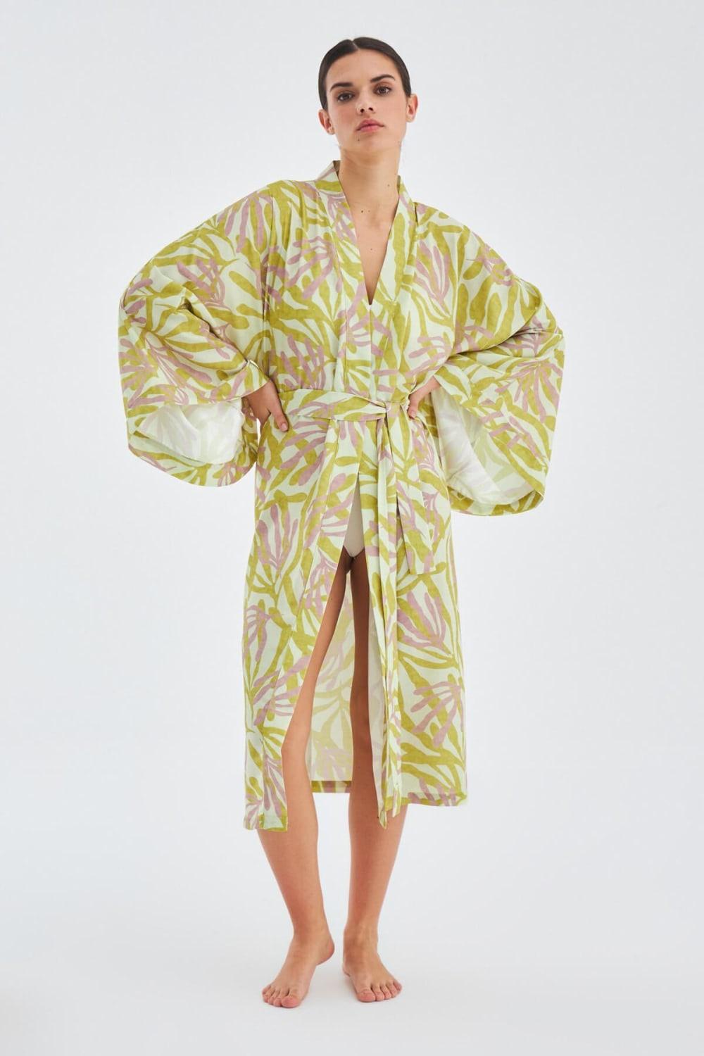 Peraluna-Akira Desenli 120 Cm Mat Dokulu Yazlık Kadın Kimono-Kimono-4-fleurdirect.live