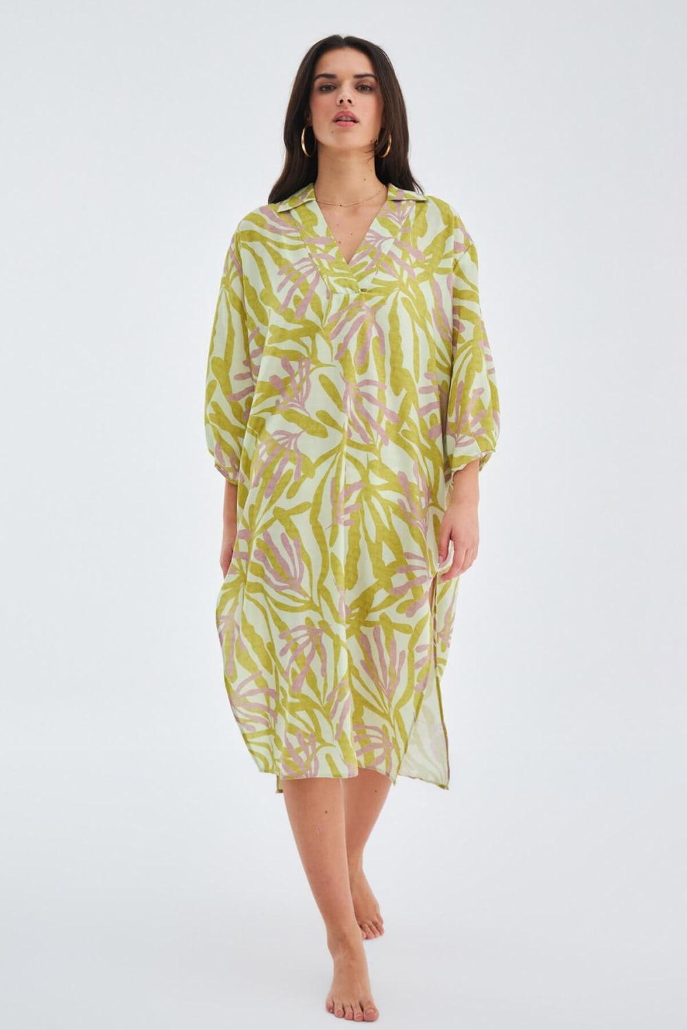 Peraluna-Akira Dress Bol Kesim 117 Cm Mat Dokulu Yazlık Kadın Elbise-Elbise-6-fleurdirect.live