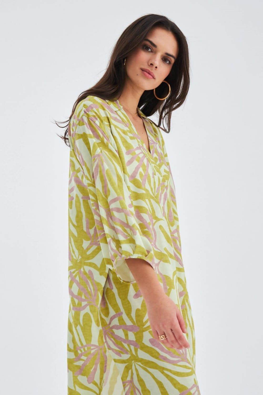 Peraluna-Akira Dress Bol Kesim 117 Cm Mat Dokulu Yazlık Kadın Elbise-Elbise-7-fleurdirect.live
