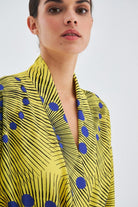 Peraluna-Aura Geometrik Desenli Diz Hizası Saten Kadın Kimono-Kimono-5-fleurdirect.live