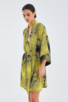 Peraluna-Aura Geometrik Desenli Diz Hizası Saten Kadın Kimono-Kimono-7-fleurdirect.live