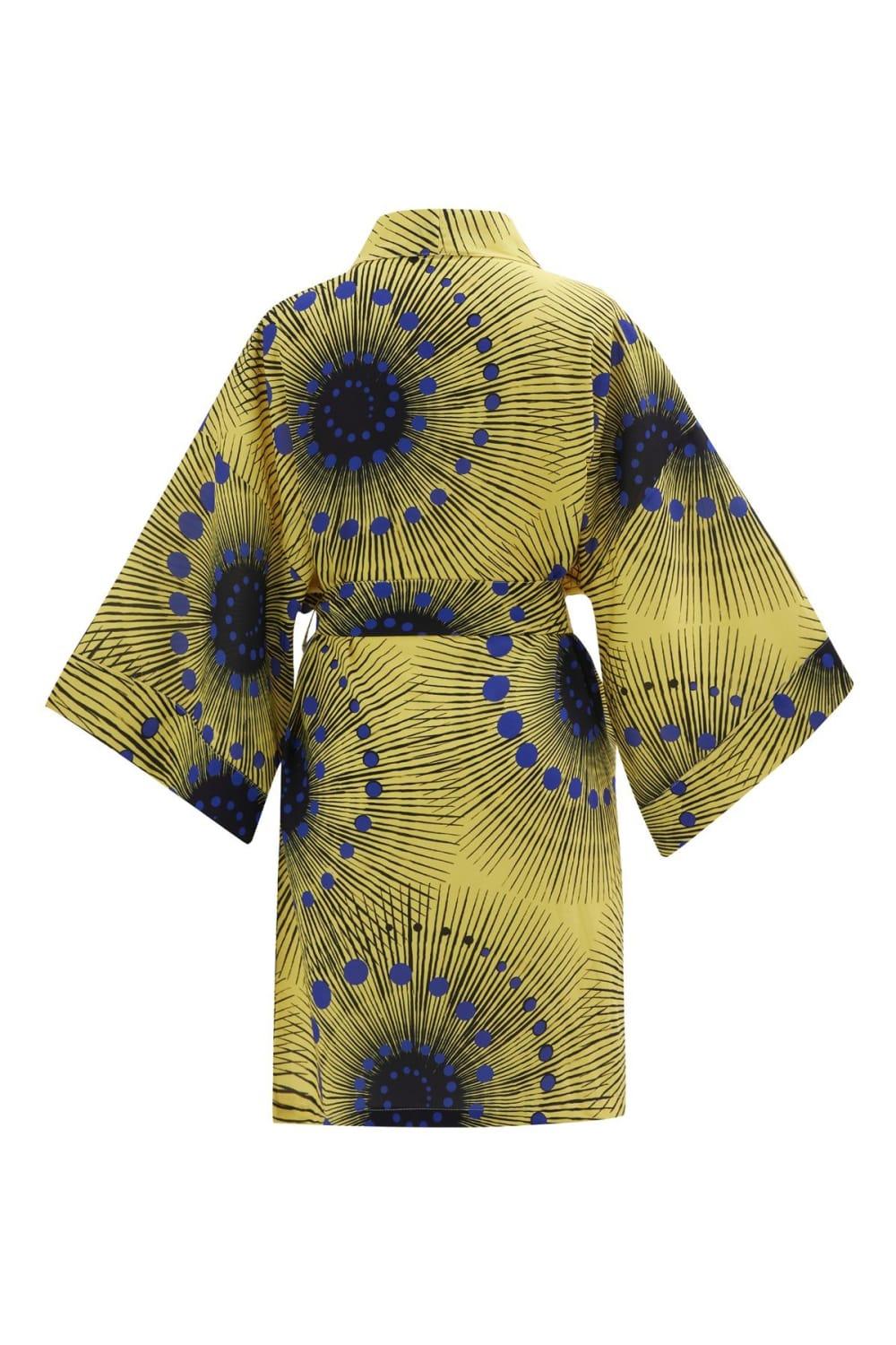 Peraluna-Aura Geometrik Desenli Diz Hizası Saten Kadın Kimono-Kimono-9-fleurdirect.live
