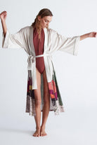 Peraluna-Cactus Ki̇mono 122 Cm Kaktus Desen Midi Boy Kemerli Saten Kadın Kimono-Kimono-2-fleurdirect.live