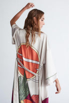Peraluna-Cactus Ki̇mono 122 Cm Kaktus Desen Midi Boy Kemerli Saten Kadın Kimono-Kimono-4-fleurdirect.live
