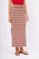 Peraluna-Frida Long Skirt Beli Lastikli Dar Kesim Yan Yırtmaçlı 90 Cm Kadın Triko Etek-Etek-2-fleurdirect.live