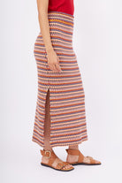 Peraluna-Frida Long Skirt Beli Lastikli Dar Kesim Yan Yırtmaçlı 90 Cm Kadın Triko Etek-Etek-3-fleurdirect.live