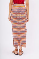 Peraluna-Frida Long Skirt Beli Lastikli Dar Kesim Yan Yırtmaçlı 90 Cm Kadın Triko Etek-Etek-8-fleurdirect.live