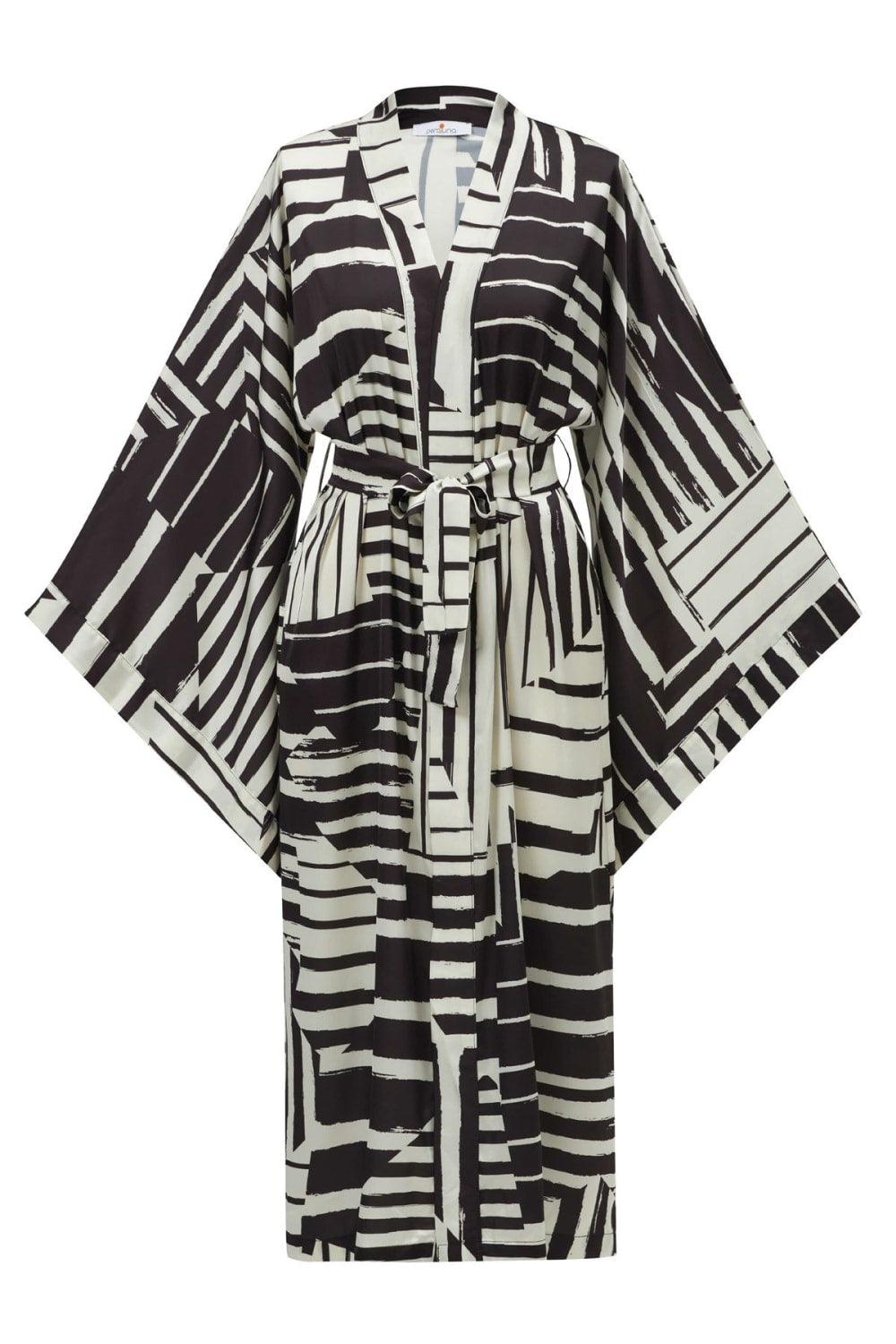Peraluna-Hanita Geometrik Desenli 120 Cm Saten Yazlık Kadın Kimono-Kimono-9-fleurdirect.live