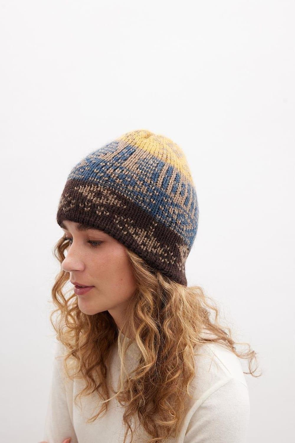 Peraluna-Harmony Beanie Etnik Desen Kadın Triko Bere-Bere-3-fleurdirect.live