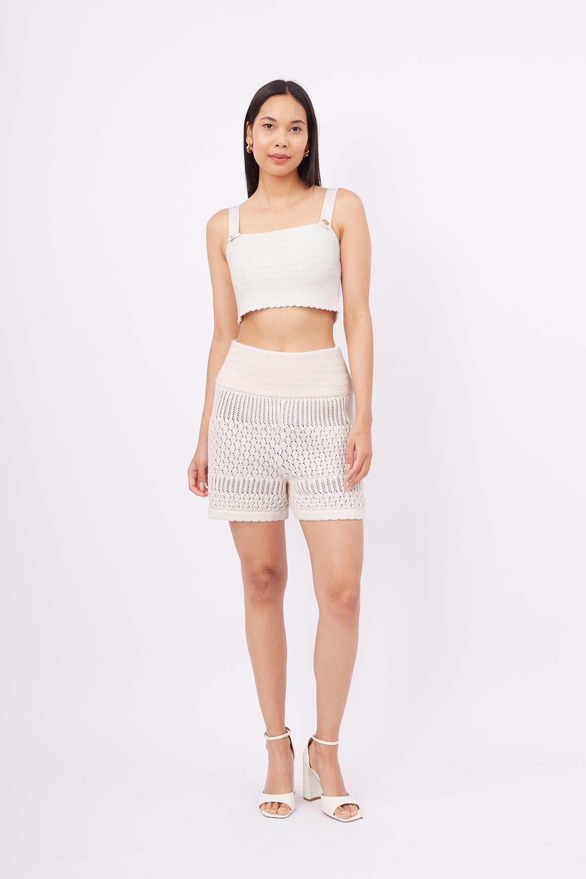 Peraluna-Iris Bralette Balık Sırtı Örgü Altın Renk Düğmeli Kadın Triko Bralet Ekru-Bralet-1-fleurdirect.live