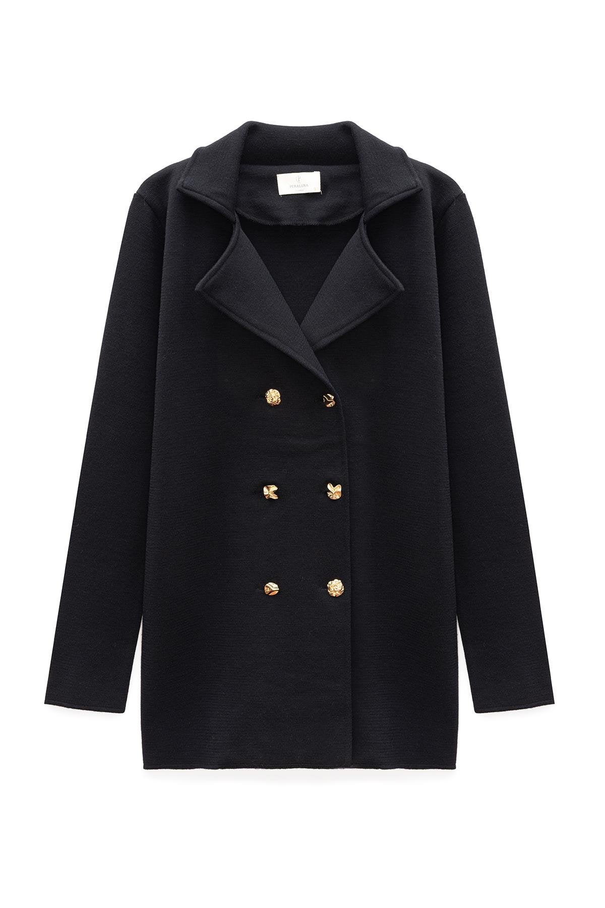 Peraluna-Jisha, Kadın örme Triko Blazer Ceket Siyah-Ceket-8-fleurdirect.live
