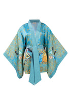 Peraluna-Joy Short Kimono Anne çocuk Baskılı Kısa Saten Kadın Kimono Turkuaz-Kimono-11-fleurdirect.live