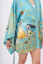 Peraluna-Joy Short Kimono Anne çocuk Baskılı Kısa Saten Kadın Kimono Turkuaz-Kimono-3-fleurdirect.live