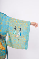 Peraluna-Joy Short Kimono Anne çocuk Baskılı Kısa Saten Kadın Kimono Turkuaz-Kimono-5-fleurdirect.live