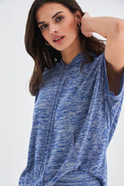 Peraluna-Kaira Blouse & Shorts Kapüşonlu Yazlık Kadın Triko Şort Takım-Şort-7-fleurdirect.live