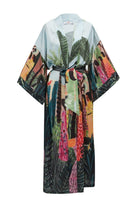 Peraluna-Kauri̇ Tropik Desenli Bilek Hizası Saten Kadın Kimono-Kimono-9-fleurdirect.live