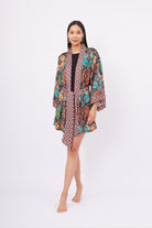 Peraluna-Ladybug Short Kimono Uğur Böceği Baskılı Kısa Saten Kadın Kimono çok Renkli-Kimono-1-fleurdirect.live