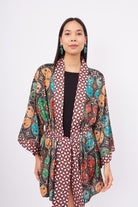 Peraluna-Ladybug Short Kimono Uğur Böceği Baskılı Kısa Saten Kadın Kimono çok Renkli-Kimono-2-fleurdirect.live