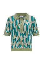 Peraluna-Lena Blouse %100 Pamuk Geometrik Retro Desenli Kadın Triko Bluz -T-Shirts-9-fleurdirect.live