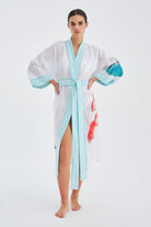 Peraluna-Lotus Balık Aplikeli Keten Karışımlı Diz Altı Kadın Kimono-Kimono-1-fleurdirect.live