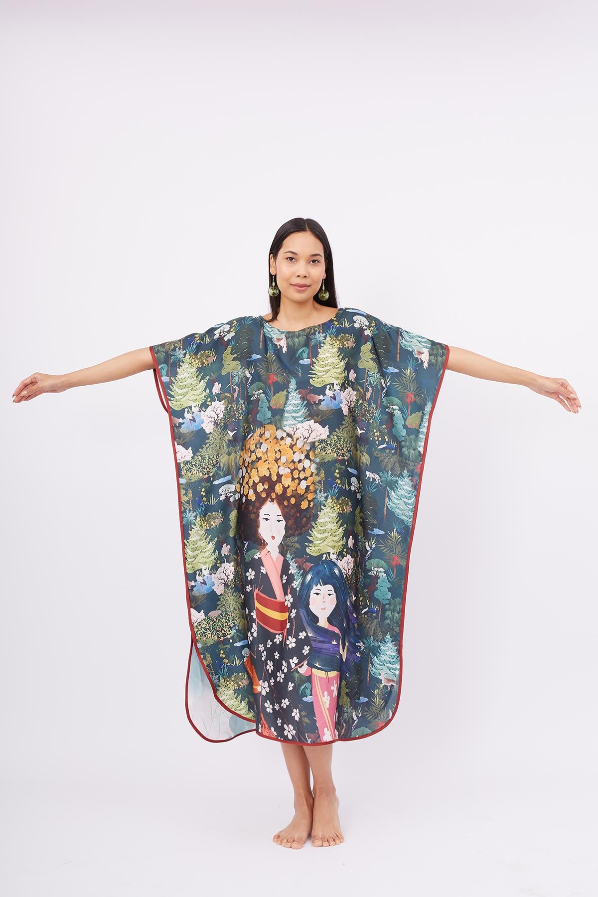 Peraluna-Magic Moments Long Dress Anne Kız Baskılı 130 Cm Uzun Saten Kolsuz Elbise-Elbise-6-fleurdirect.live