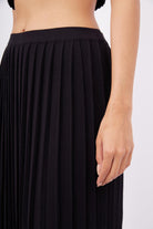 Peraluna-Maxi Skirt Maxi Boy Pileli Kadın Triko Etek Siyah-Etek-3-fleurdirect.live