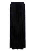 Peraluna-Maxi Skirt Maxi Boy Pileli Kadın Triko Etek Siyah-Etek-9-fleurdirect.live