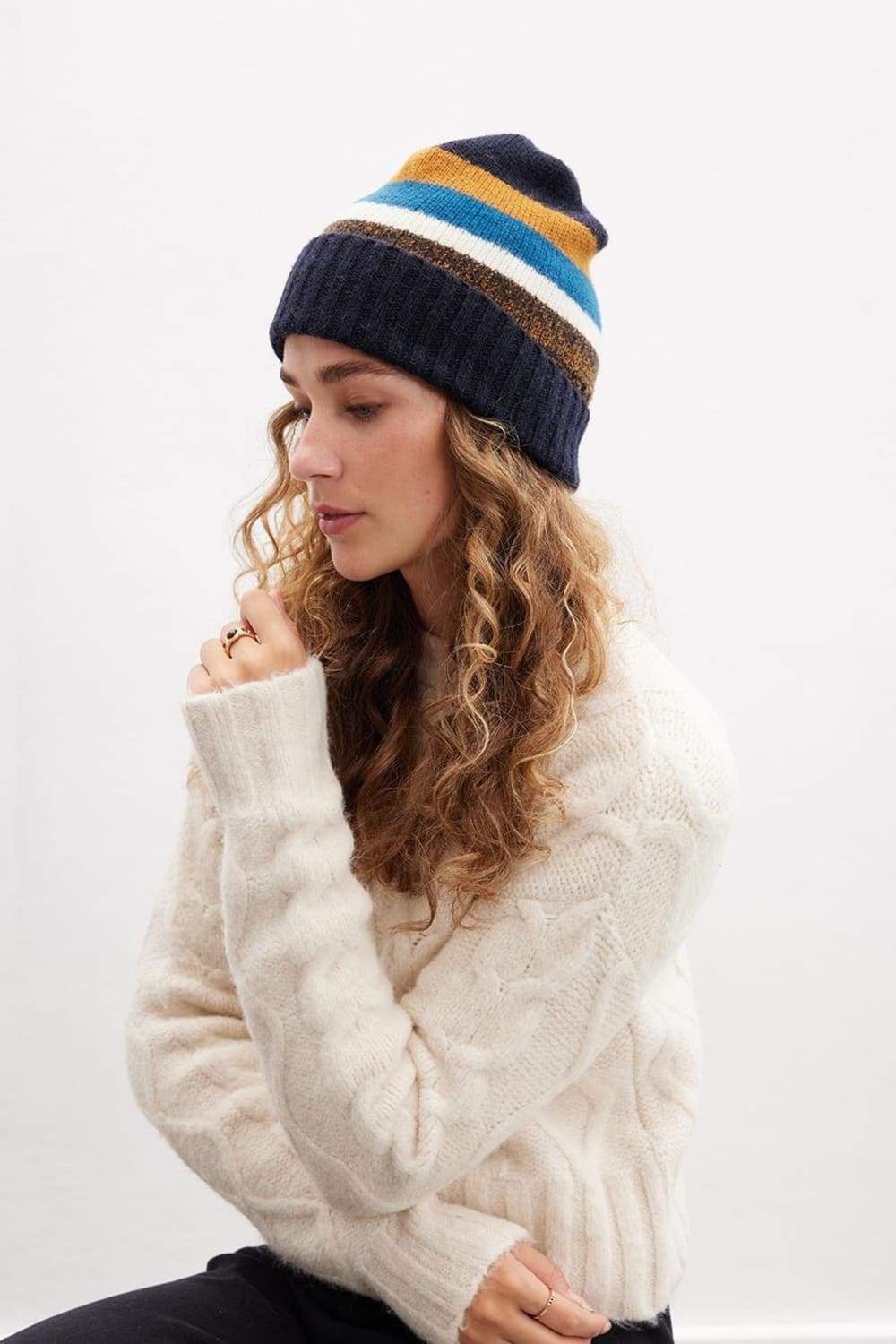 Peraluna-Melody Beanie Çizgili Bere Triko Şapka Multi-Bere-2-fleurdirect.live
