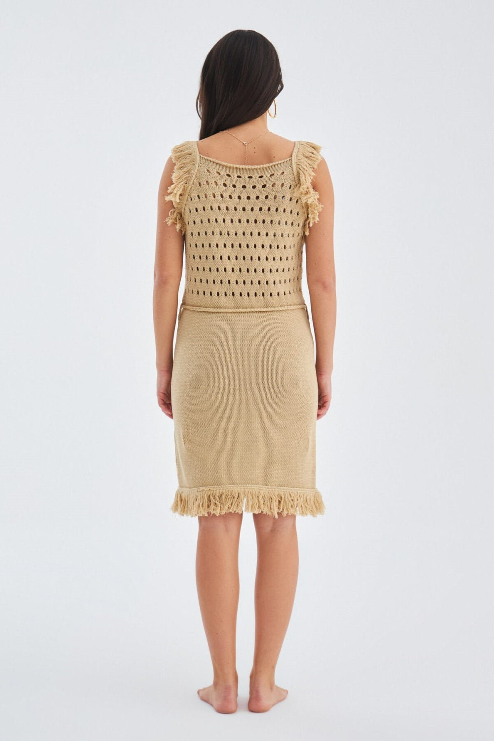 Peraluna-Miyoki Dress %100 Pamuk Diz Hizası Yazlık Kadın Triko Elbise-Elbise-24-fleurdirect.live