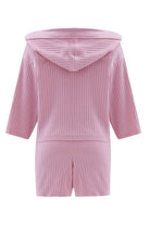 Peraluna-Mujo Cardigan & Shorts %100 Pamuk Kadın Triko Şort Takım-Şort-10-fleurdirect.live