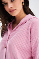 Peraluna-Mujo Cardigan & Shorts %100 Pamuk Kadın Triko Şort Takım-Şort-3-fleurdirect.live