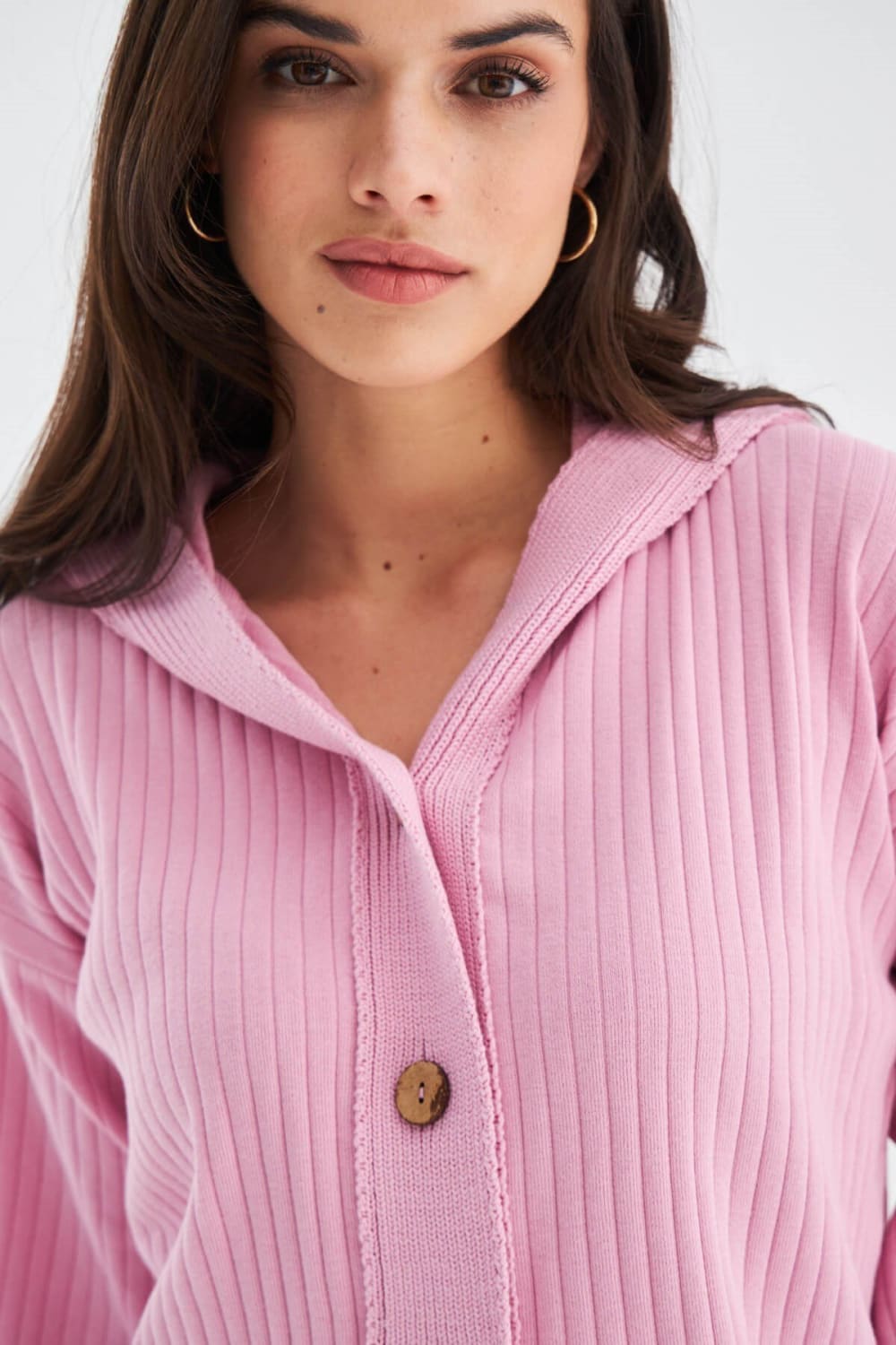 Peraluna-Mujo Cardigan & Shorts %100 Pamuk Kadın Triko Şort Takım-Şort-5-fleurdirect.live