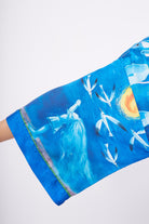 Peraluna-Ocean Story Short Kimono Balık Kuş Ve Kız çocuk Baskılı 90 Cm Kısa Saten Kadın Kimono Deniz Mavisi-Kimono-4-fleurdirect.live