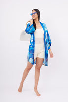 Peraluna-Ocean Story Short Kimono Balık Kuş Ve Kız çocuk Baskılı 90 Cm Kısa Saten Kadın Kimono Deniz Mavisi-Kimono-6-fleurdirect.live