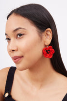 Peraluna-Poppy Earrings El Yapımı Gelincik Küpe Ekru-Küpe-1-fleurdirect.live