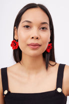 Peraluna-Poppy Earrings El Yapımı Gelincik Küpe Ekru-Küpe-5-fleurdirect.live