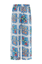 Peraluna-Ri̇a Trouser Çini Desenli Bol Kesim Yazlık Saten Kadın Pantolon-Pantolon-9-fleurdirect.live