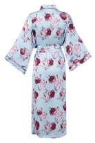 Peraluna-Rosemarry Long Kimono Gül Desen Baskılı 125 Cm Uzun Saten Kadın Kimono Turkuaz-Kimono-9-fleurdirect.live