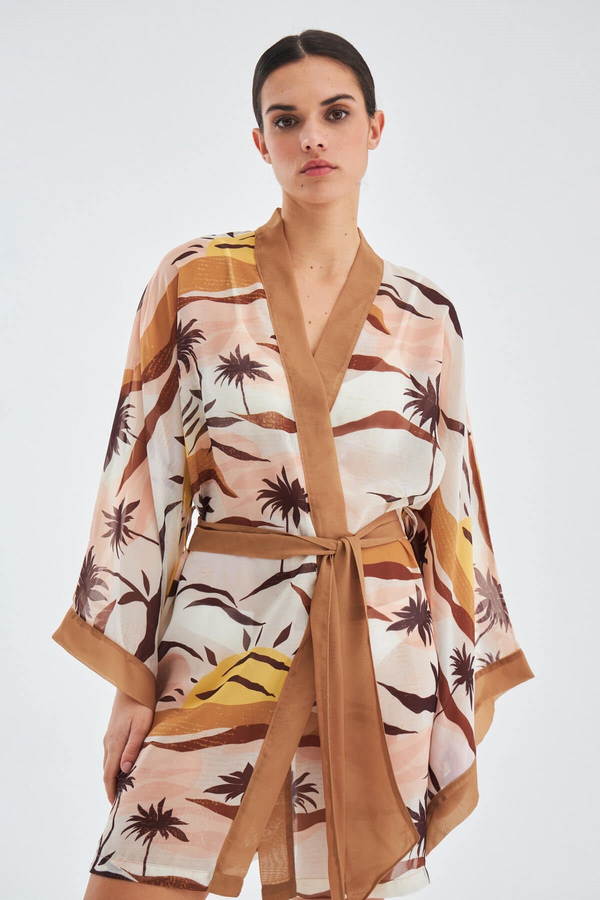 Peraluna-Sahra Kimono Güneş Desenli 90 Cm Şifon Yazlık Kadın Kimono-Kimono-2-fleurdirect.live