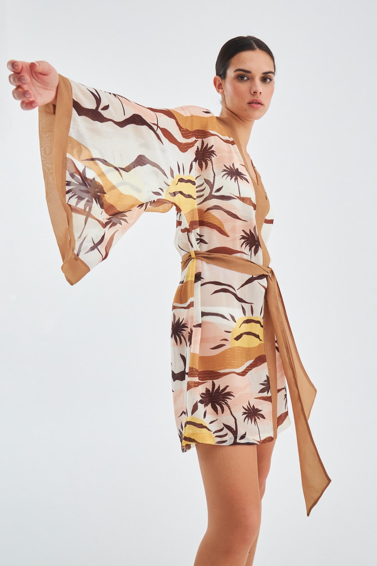 Peraluna-Sahra Kimono Güneş Desenli 90 Cm Şifon Yazlık Kadın Kimono-Kimono-5-fleurdirect.live