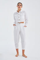 Peraluna-Sandal Trouser Bol Kesim Yazlık Muslin Kadın Kısa Pantolon-Pantolon-3-fleurdirect.live