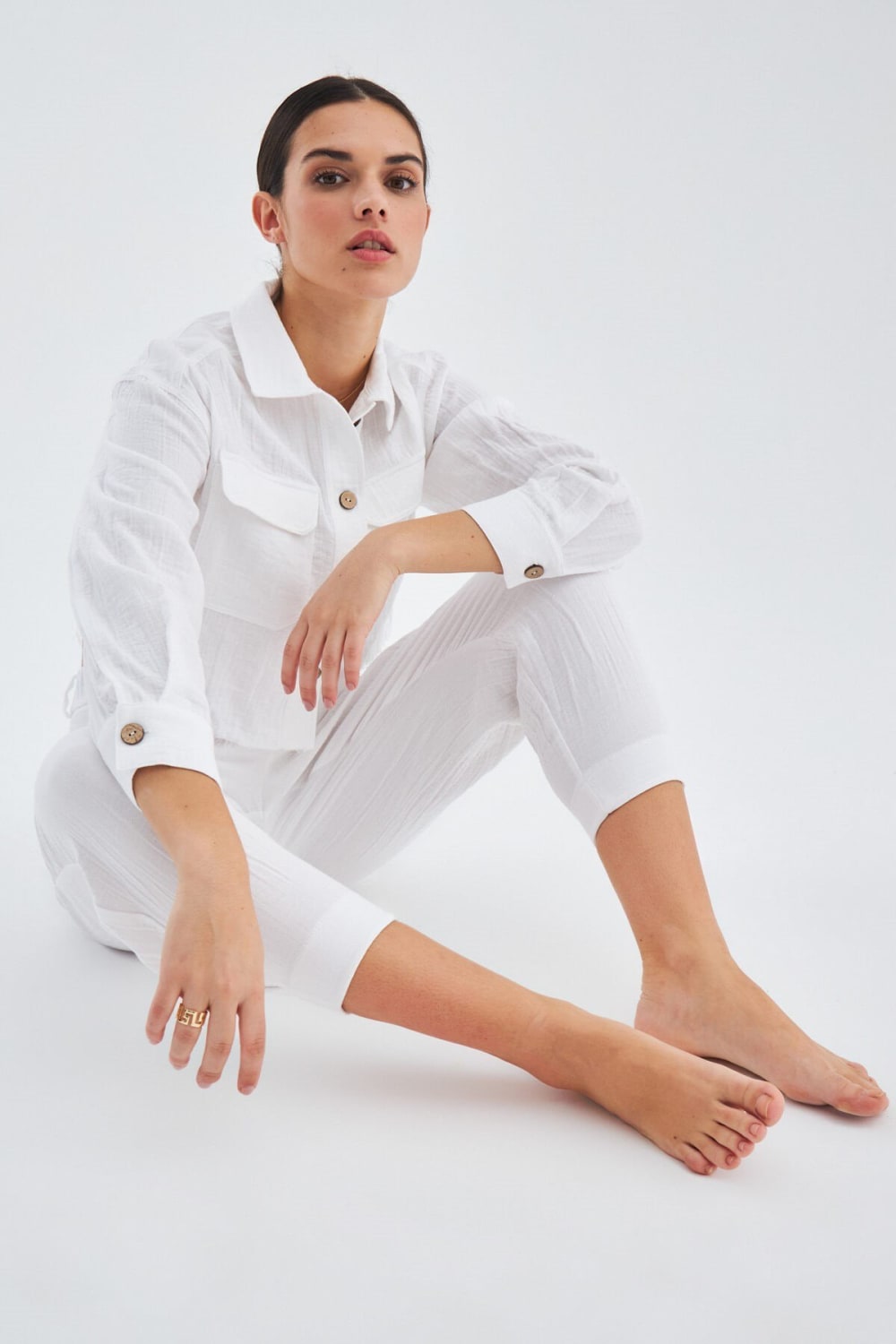 Peraluna-Sandal Trouser Bol Kesim Yazlık Muslin Kadın Kısa Pantolon-Pantolon-6-fleurdirect.live